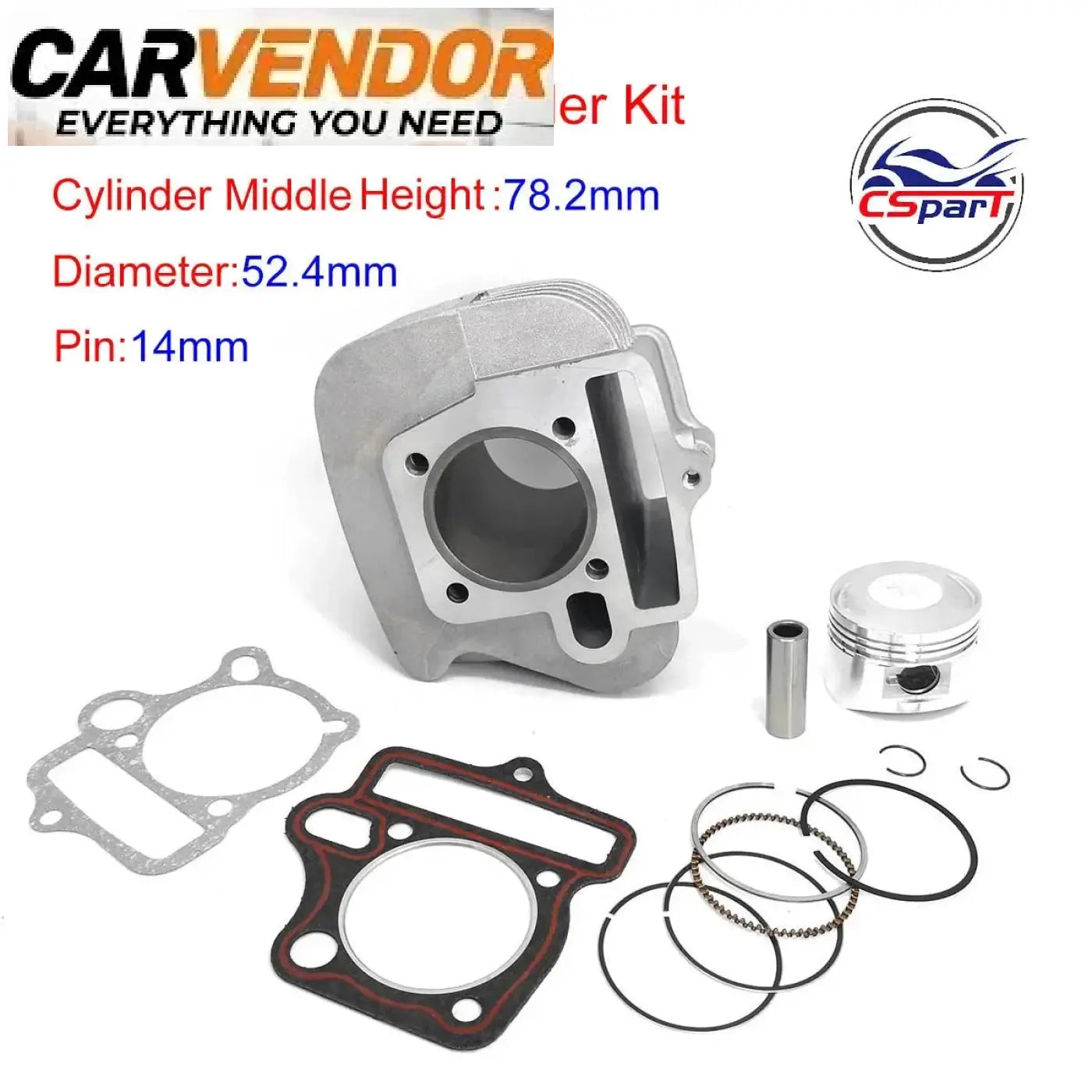 52.4Mm 54Mm 55Mm 56.5Mm Cylinder Kit Lifan 125CC 138CC 140CC 150CC 1P52FMI 1P54FMI 1P55FMJ 1P56FMJ Engine Pit Dirt Bike Parts