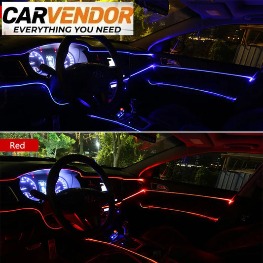 Joustava neon el-tunnelmavalolanka autoon sinisin ja punaisin led-valoin 12v käyttöön