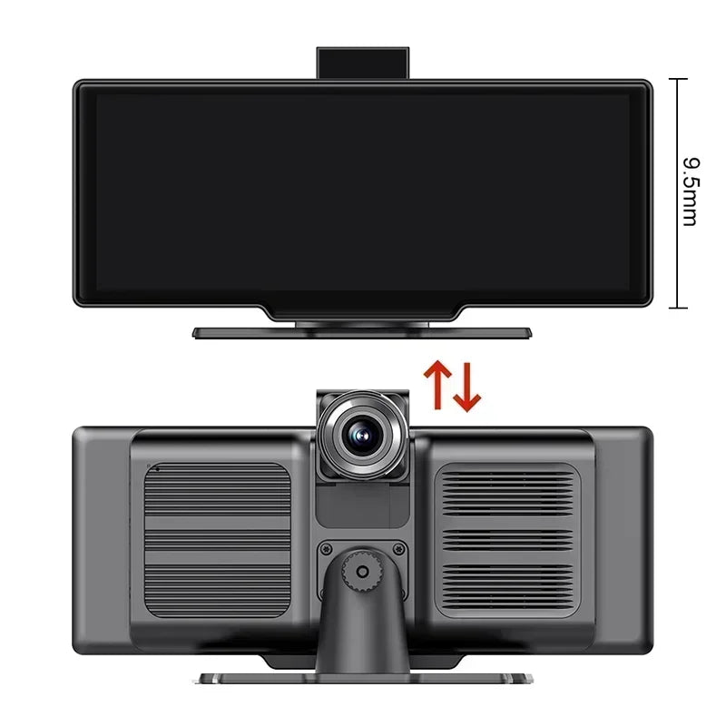 10.26" Langaton 4K Älynäyttö Autoon – CarPlay, Android Auto & Kojelautakamera (Peruutuskameralla)