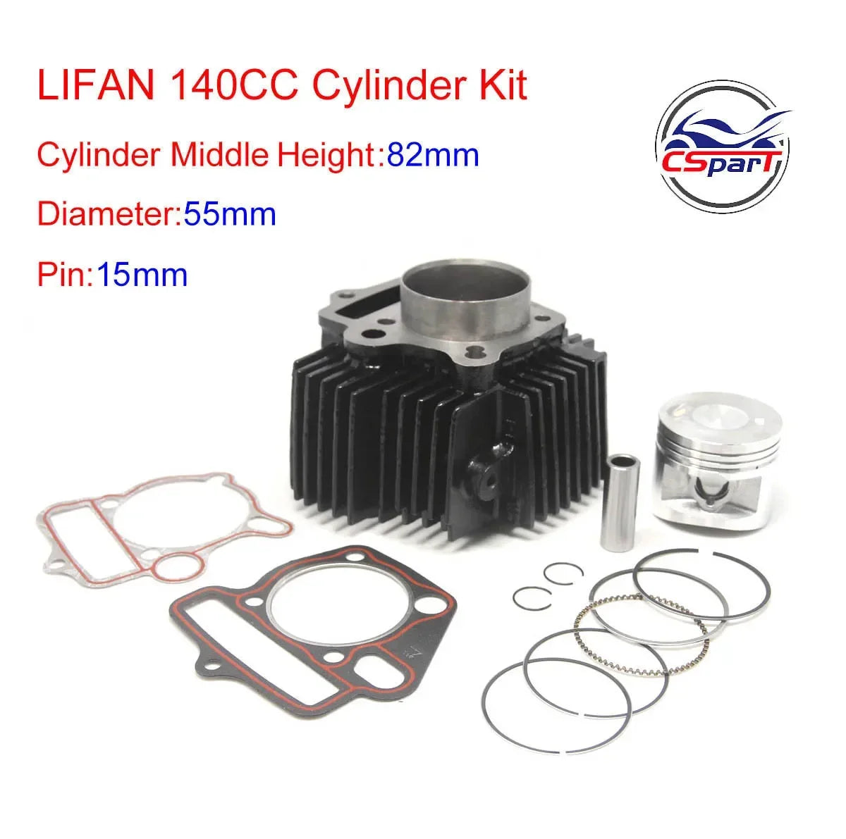 52.4Mm 54Mm 55Mm 56.5Mm Cylinder Kit Lifan 125CC 138CC 140CC 150CC 1P52FMI 1P54FMI 1P55FMJ 1P56FMJ Engine Pit Dirt Bike Parts