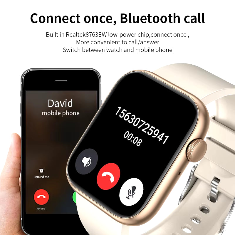 Uuden Sukupolven Älykello 2025 – 1.85" Näyttö, Bluetooth-puhelut & Langaton Lataus