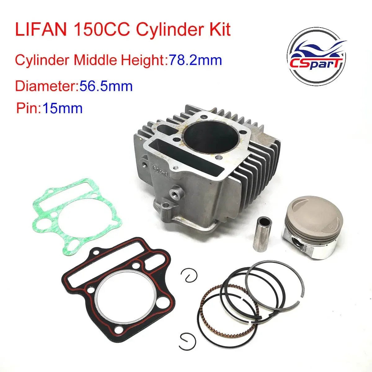 52.4Mm 54Mm 55Mm 56.5Mm Cylinder Kit Lifan 125CC 138CC 140CC 150CC 1P52FMI 1P54FMI 1P55FMJ 1P56FMJ Engine Pit Dirt Bike Parts