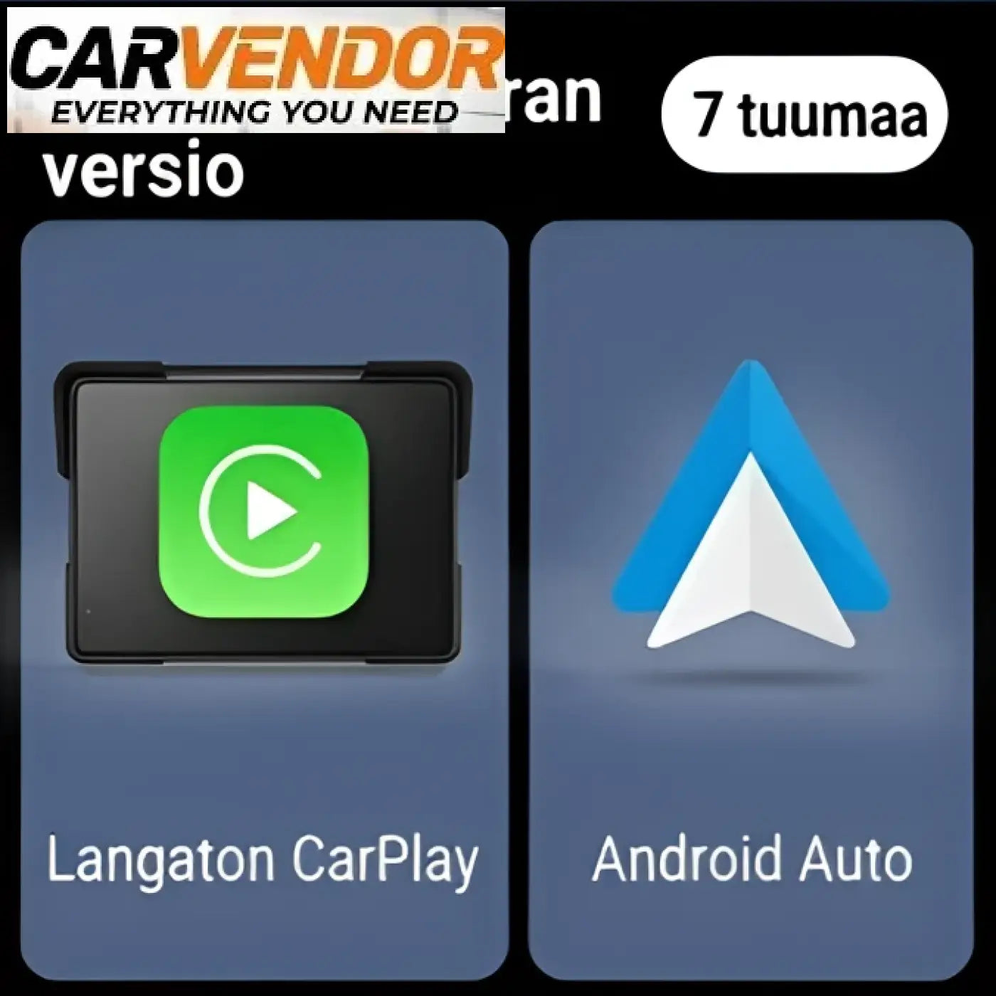 7 tuuman vedenpitävä älynäyttö moottoripyörään langaton apple carplay ja android auto -kuvakkeet näytöllä