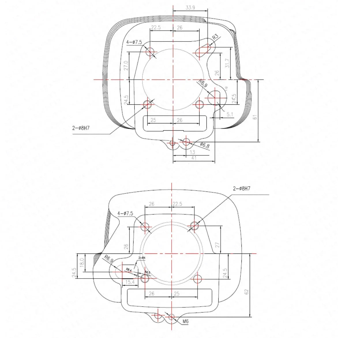52.4Mm 54Mm 55Mm 56.5Mm Cylinder Kit Lifan 125CC 138CC 140CC 150CC 1P52FMI 1P54FMI 1P55FMJ 1P56FMJ Engine Pit Dirt Bike Parts