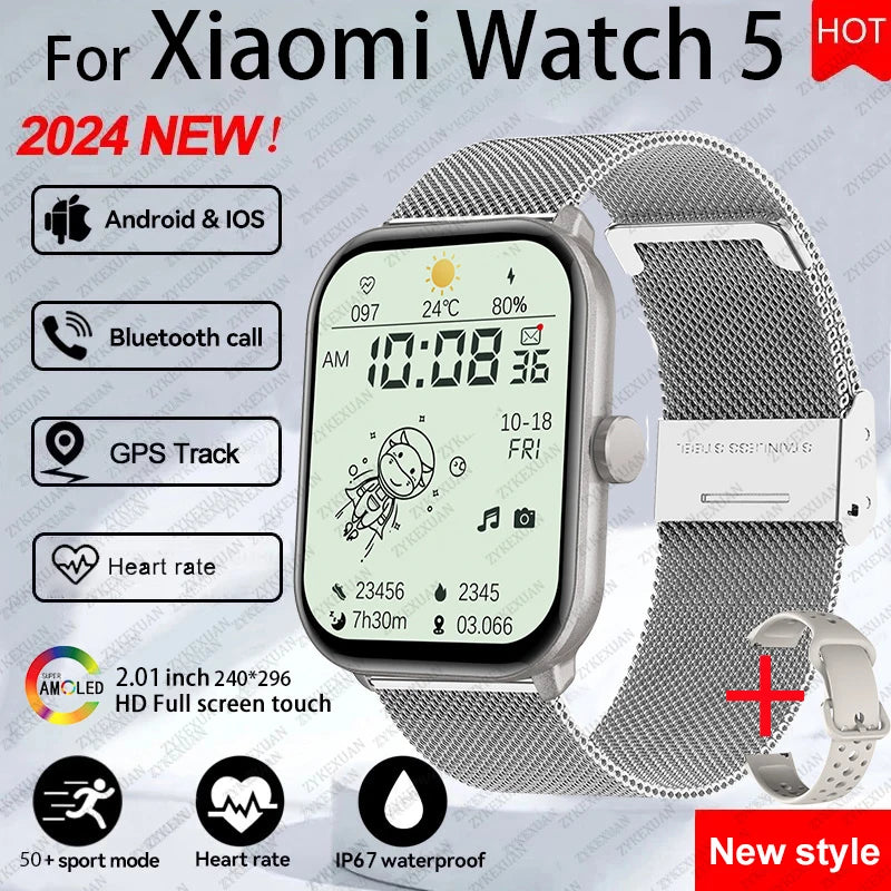 Watch 5 Älykello (Global) – 2.01" HD-näyttö, Bluetooth-puhelut & Sykemittaus