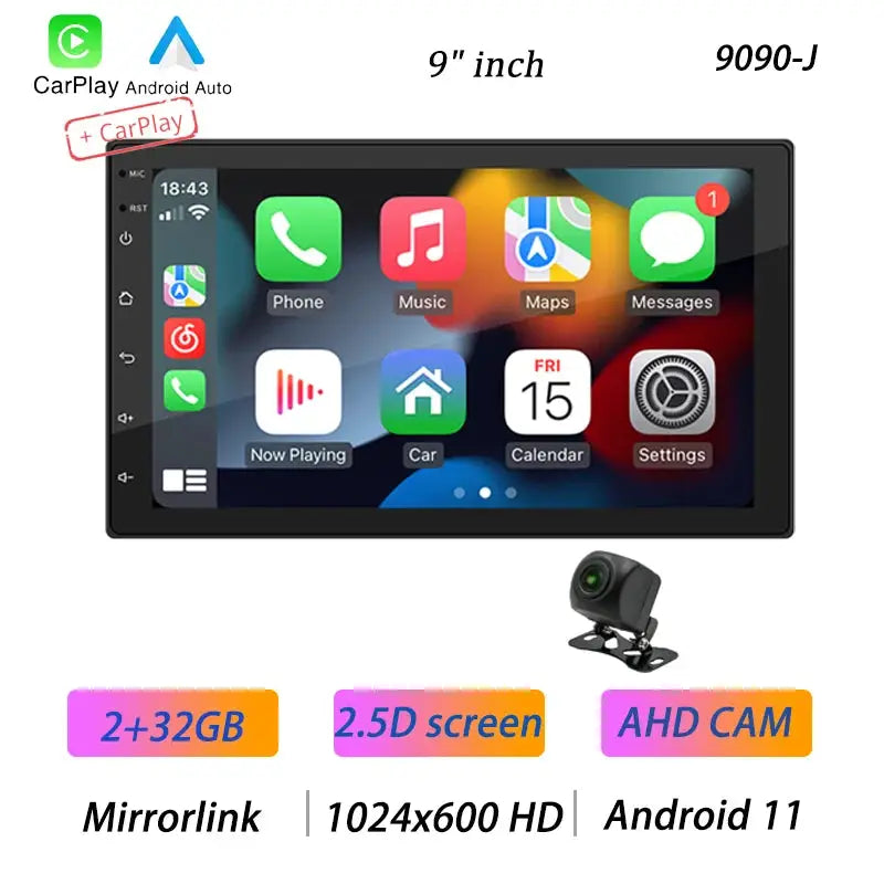 Älykäs 2-DIN Android-Multimediasoitin & Navigaattori (Apple CarPlay & Android Auto)