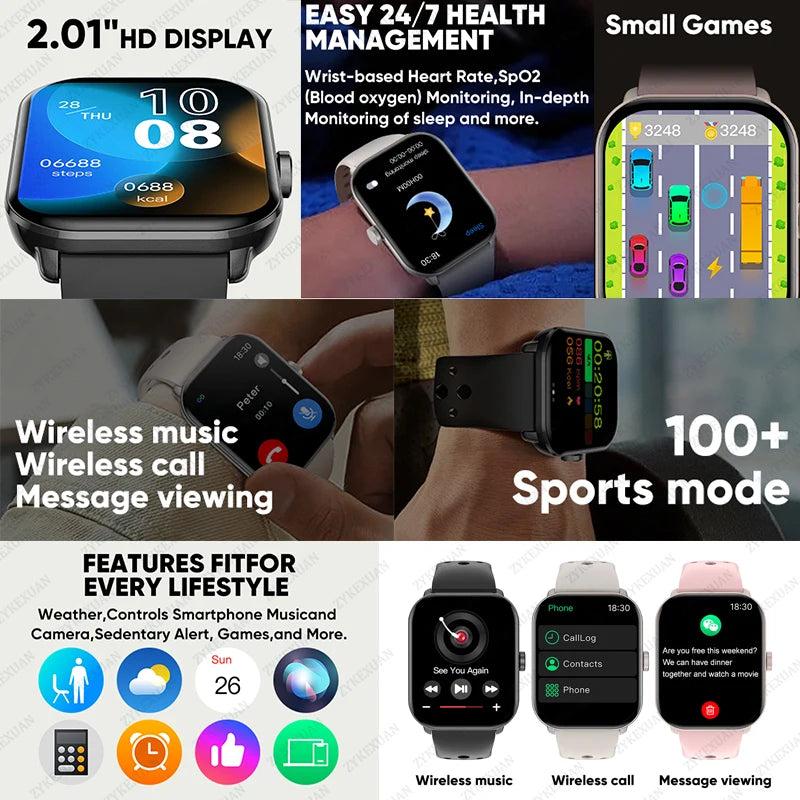 Watch 5 Älykello (Global) – 2.01" HD-näyttö, Bluetooth-puhelut & Sykemittaus
