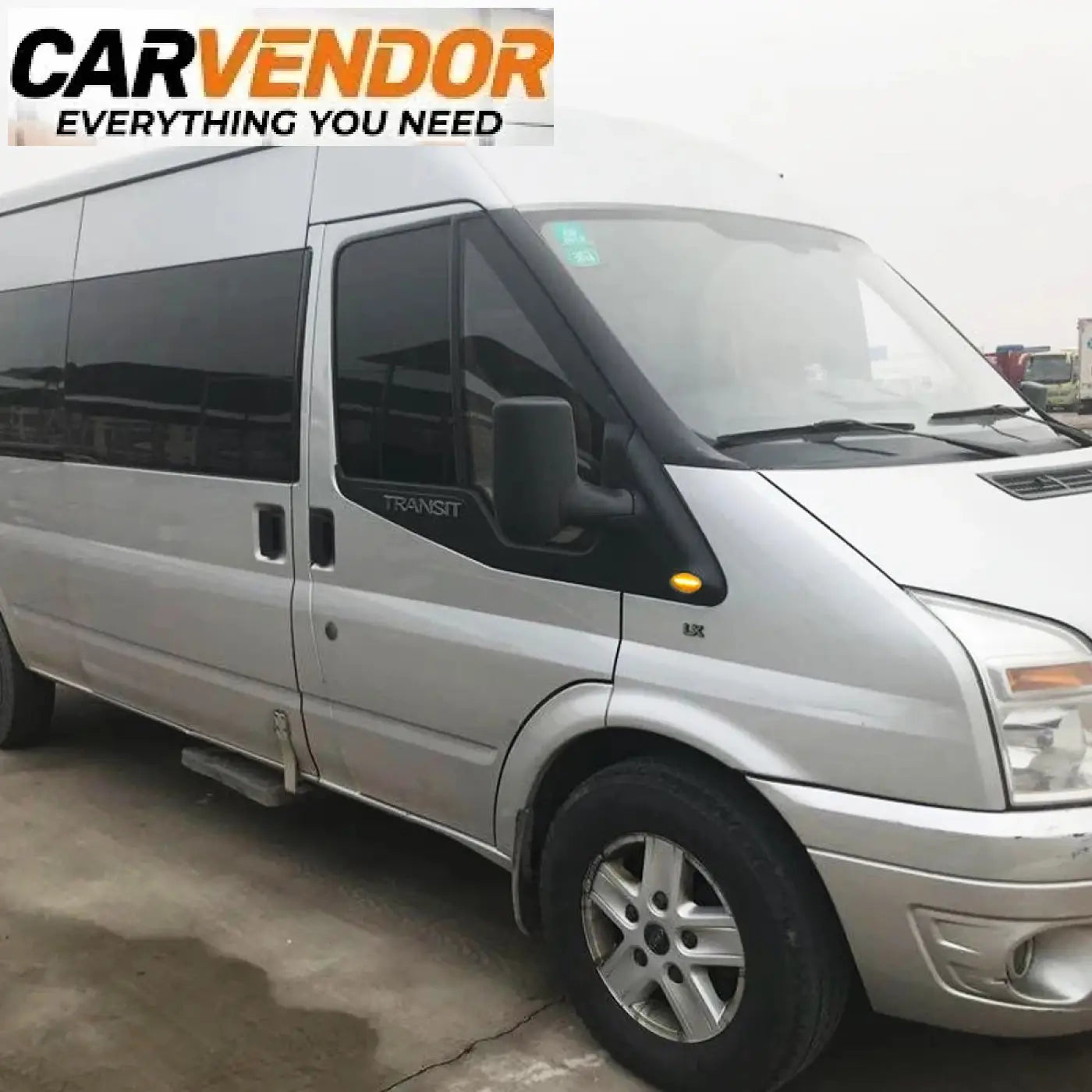 Silver ford transit fit for flowing turn signal led dynamic side marker light with black-tinted windows and alloy wheels