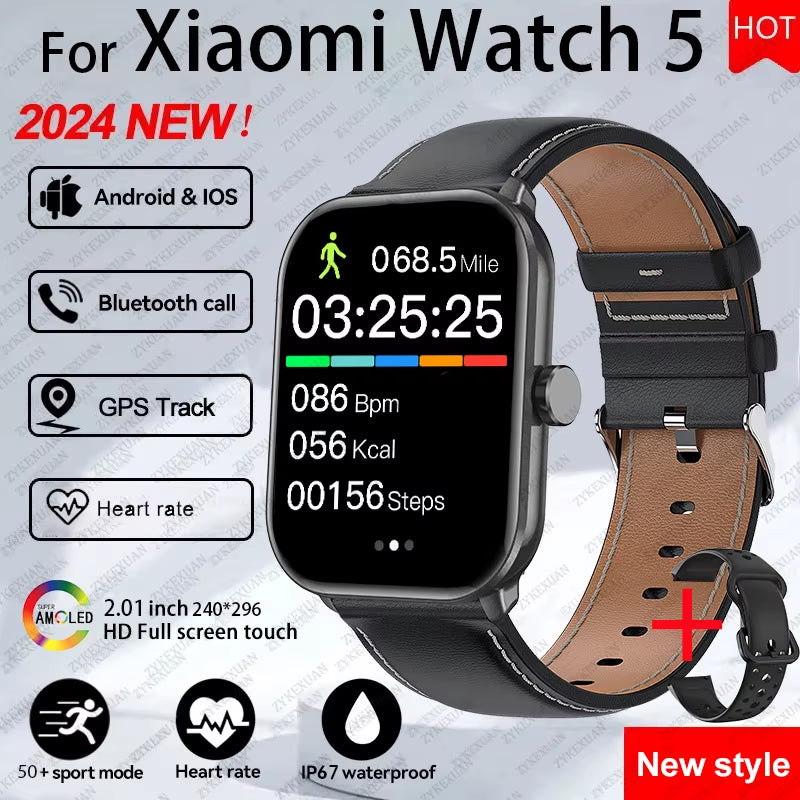 Watch 5 Älykello (Global) – 2.01" HD-näyttö, Bluetooth-puhelut & Sykemittaus