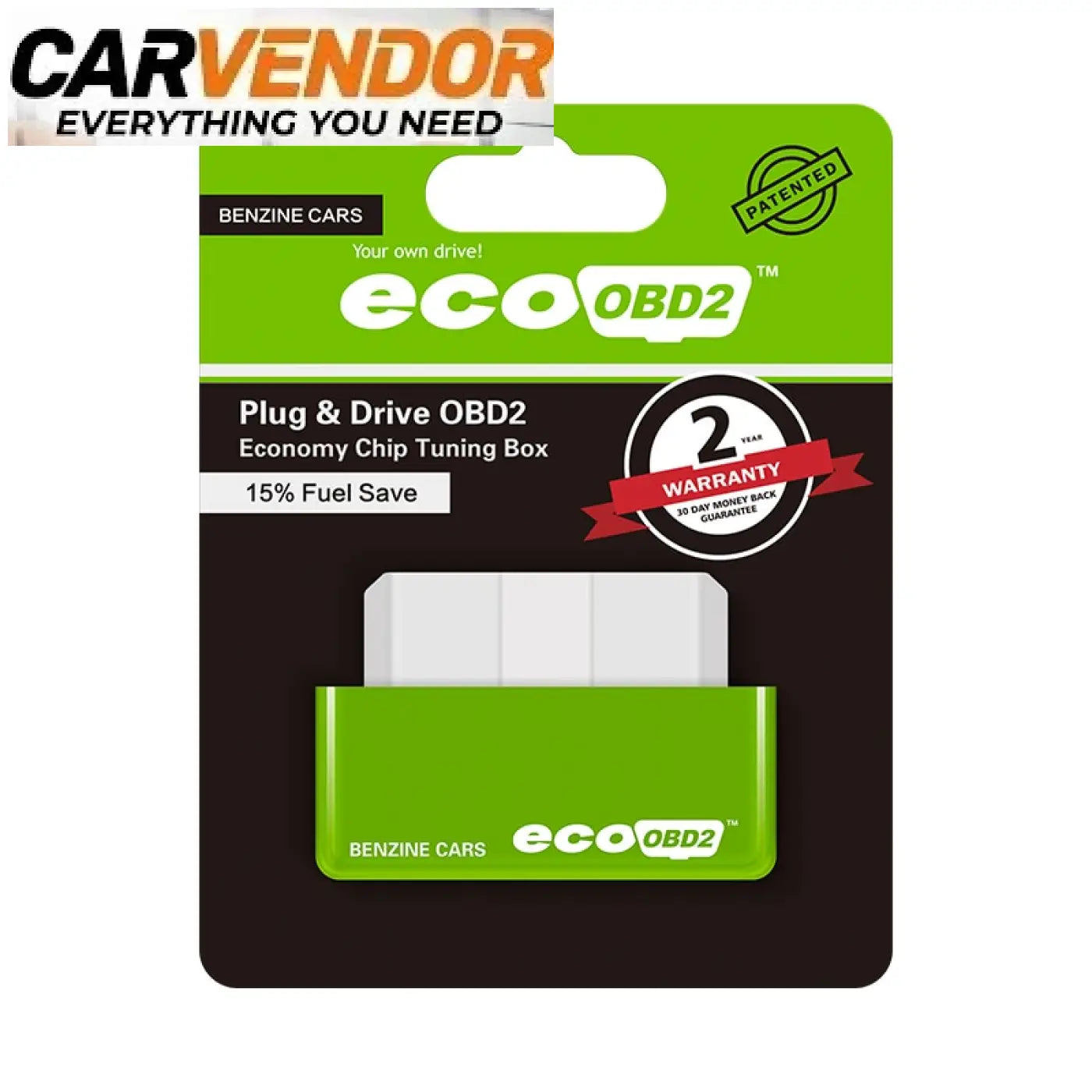 Ecoobd2 optimoiva lastu vihreä muovinen obd2 economy chip tuning box vähentää polttoaineen kulutusta