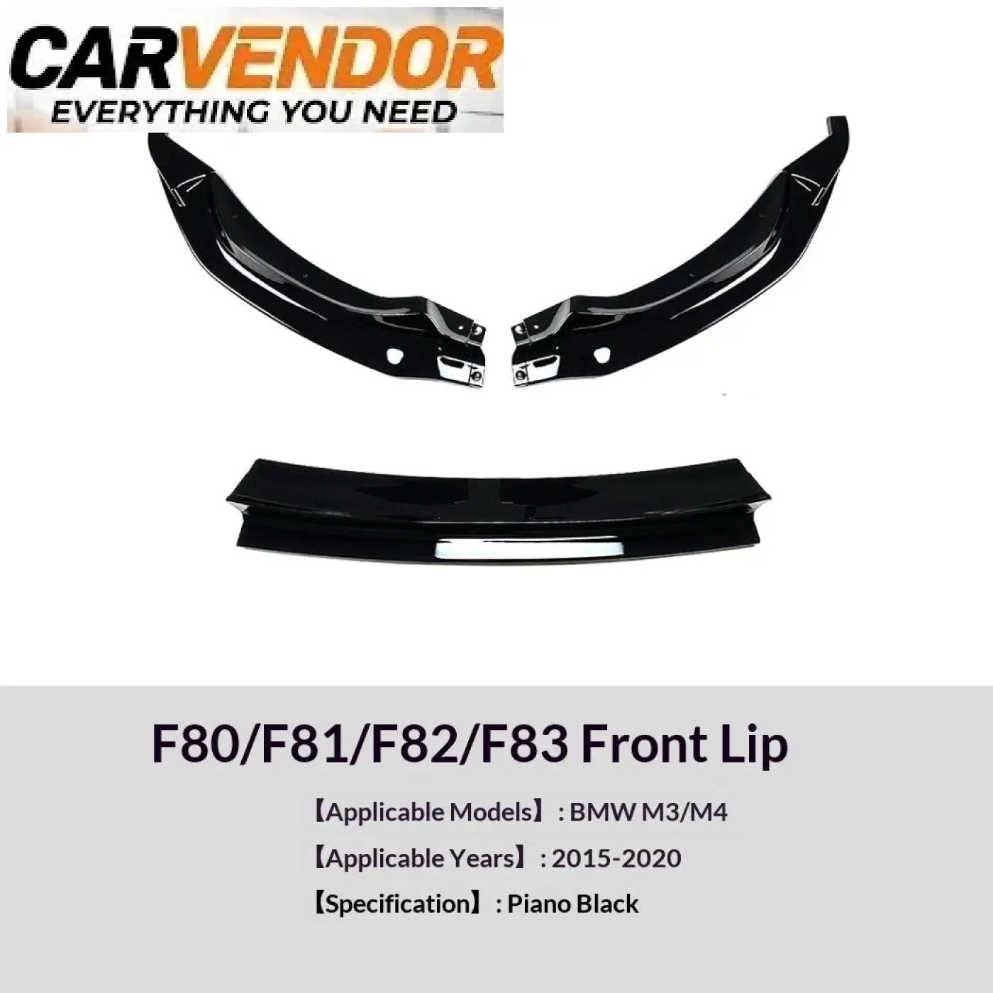 Etupuskurin musta lippa bmw m3 f80 f81 ja m4 f82 f83 malleihin sporttiseen ulkonäköön
