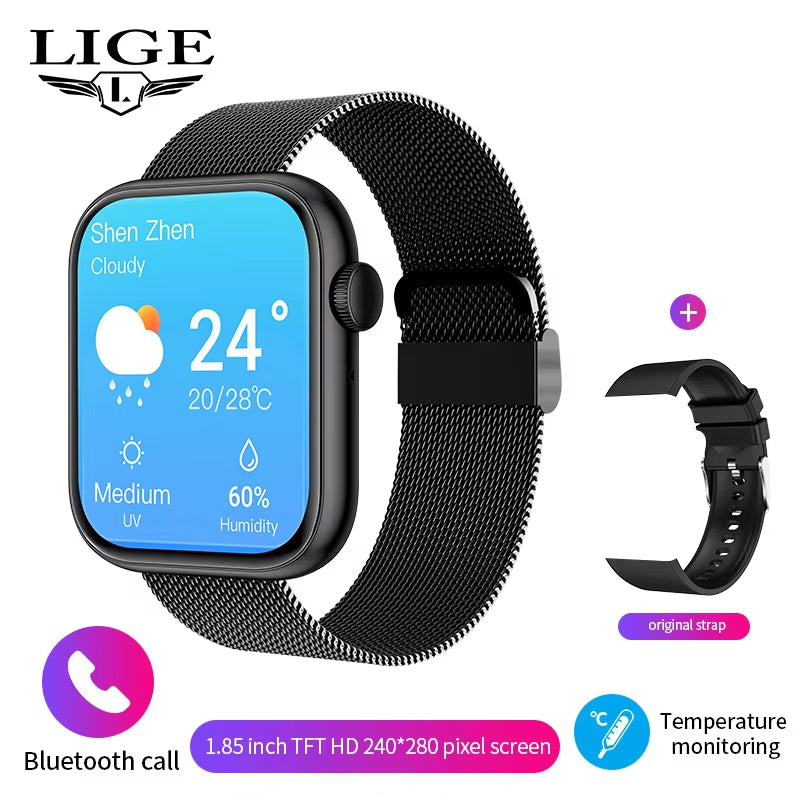 Uuden Sukupolven Älykello 2025 – 1.85" Näyttö, Bluetooth-puhelut & Langaton Lataus