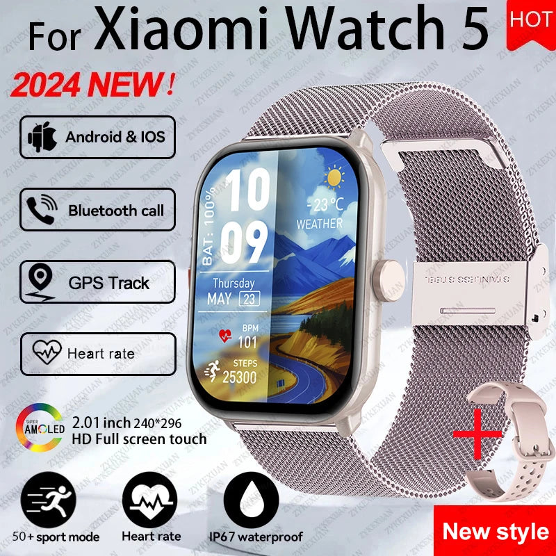 Watch 5 Älykello (Global) – 2.01" HD-näyttö, Bluetooth-puhelut & Sykemittaus