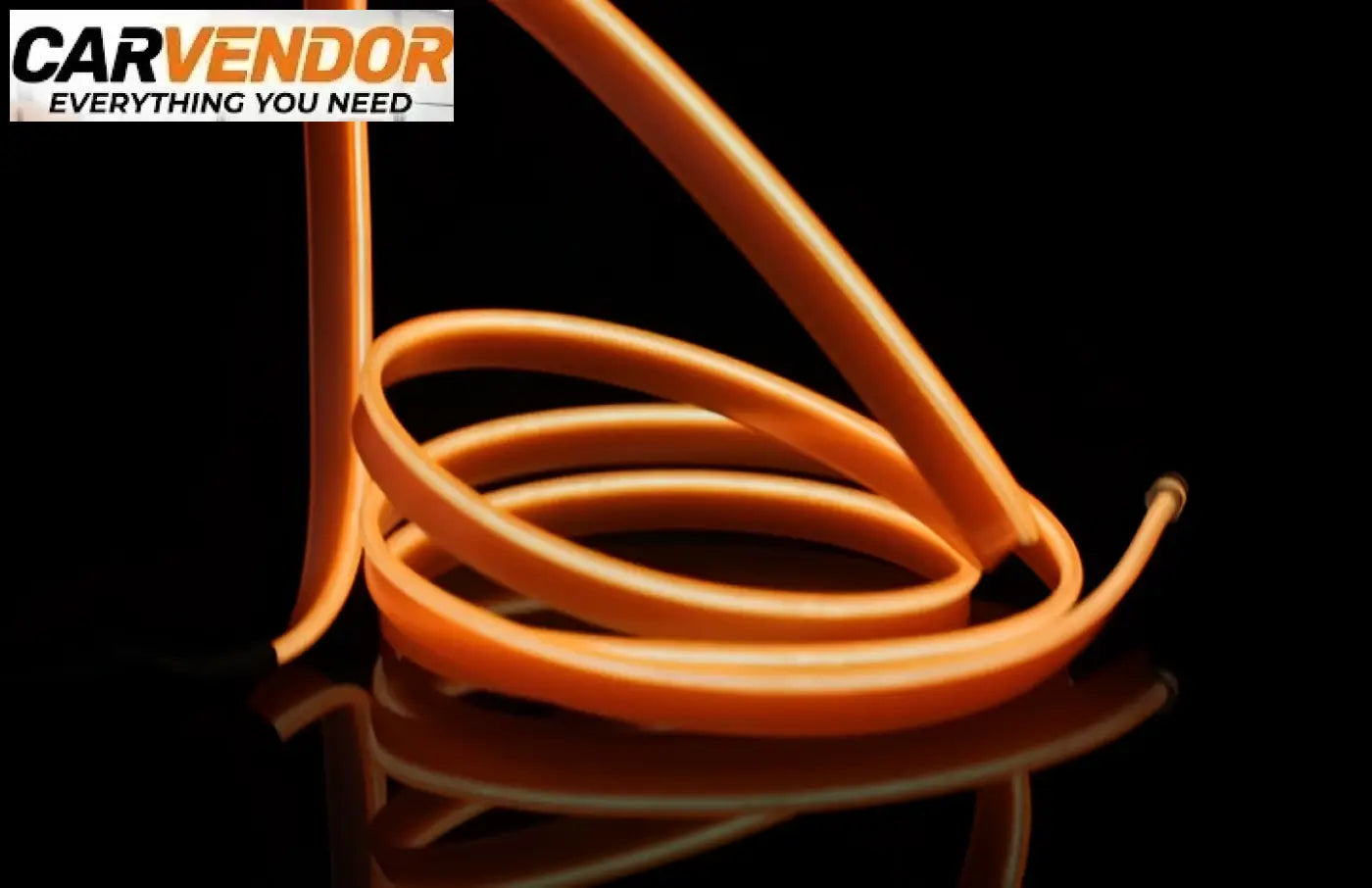 Joustava neon el tunnelmavalolanka autoon coiled glowing orange led light strip with flexible plastic casing