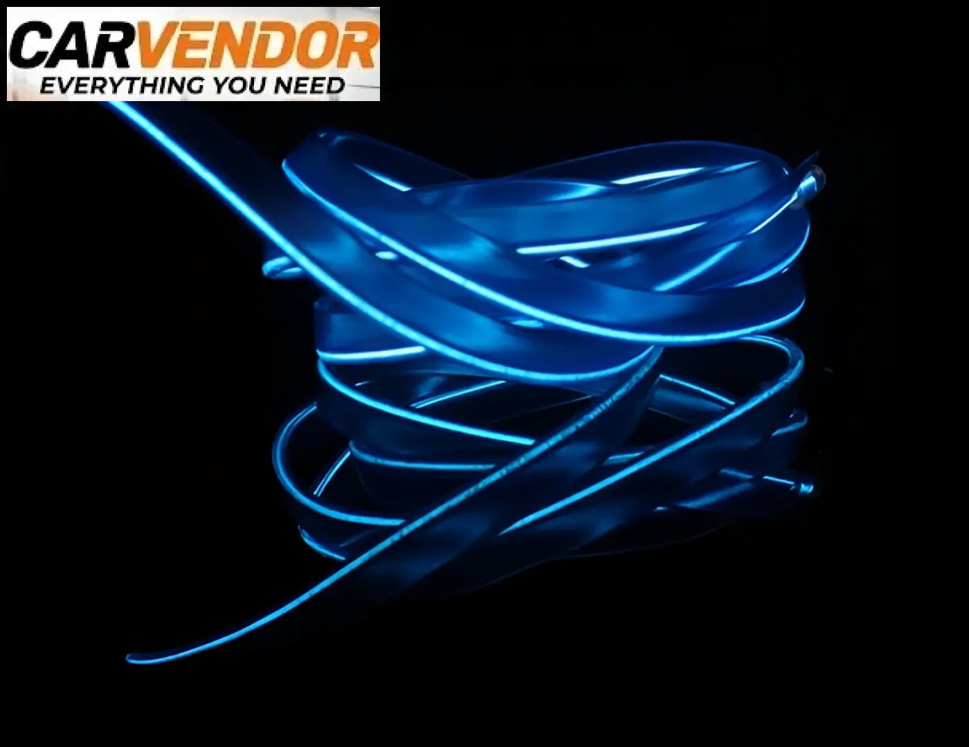 Coiled sininen led-valonauha joustava neon el-tunnelmavalolanka autoon 12v kirkas läpinäkyvä muovikuori