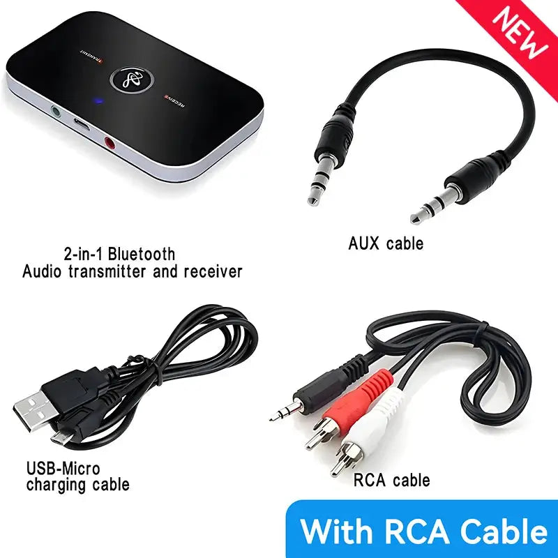 Langaton 2-in-1 Bluetooth 5.3 -Lähetin & Vastaanotin (AUX/USB/RCA)