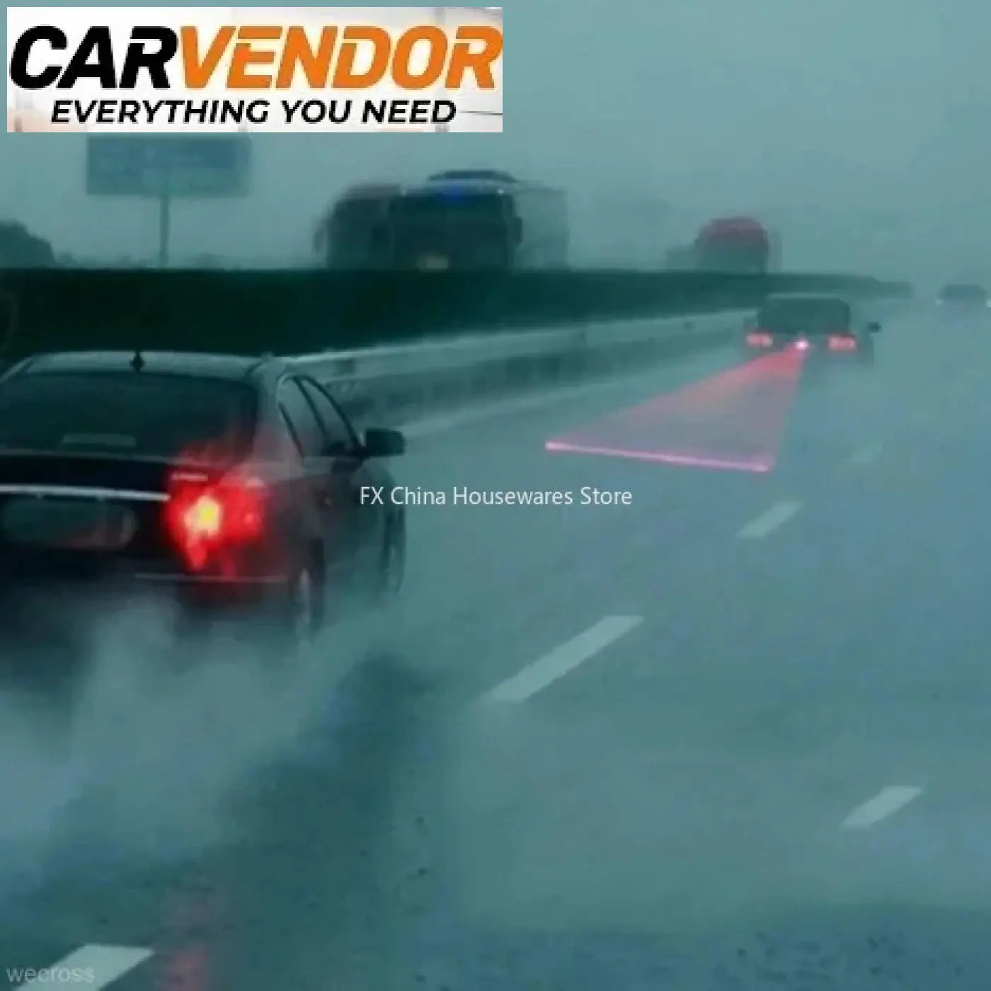 LED Laser-Takasumuvalo / Törmäysvaroitin Autoon