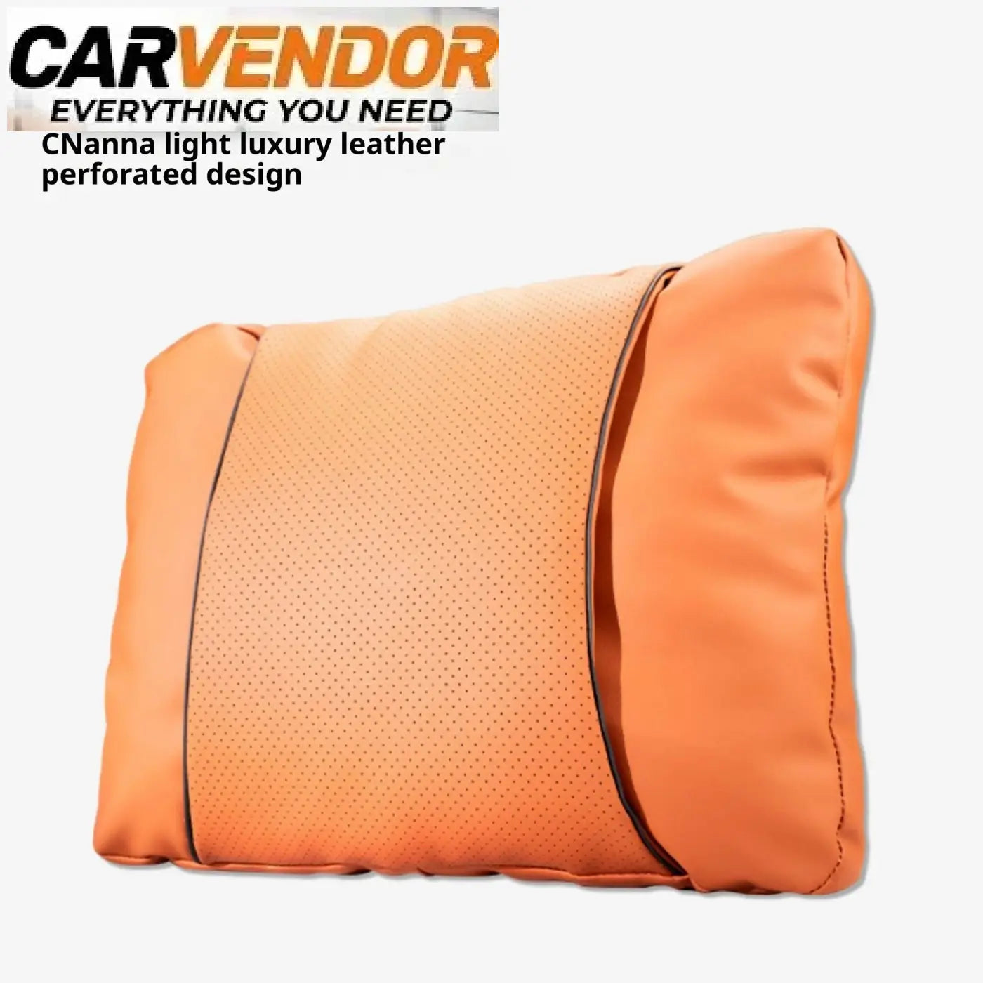 Oranssi cnanna ylellinen nappa-nahkainen ergonomiapaketti auton pääntuet tyylikkäällä reiällisellä designilla