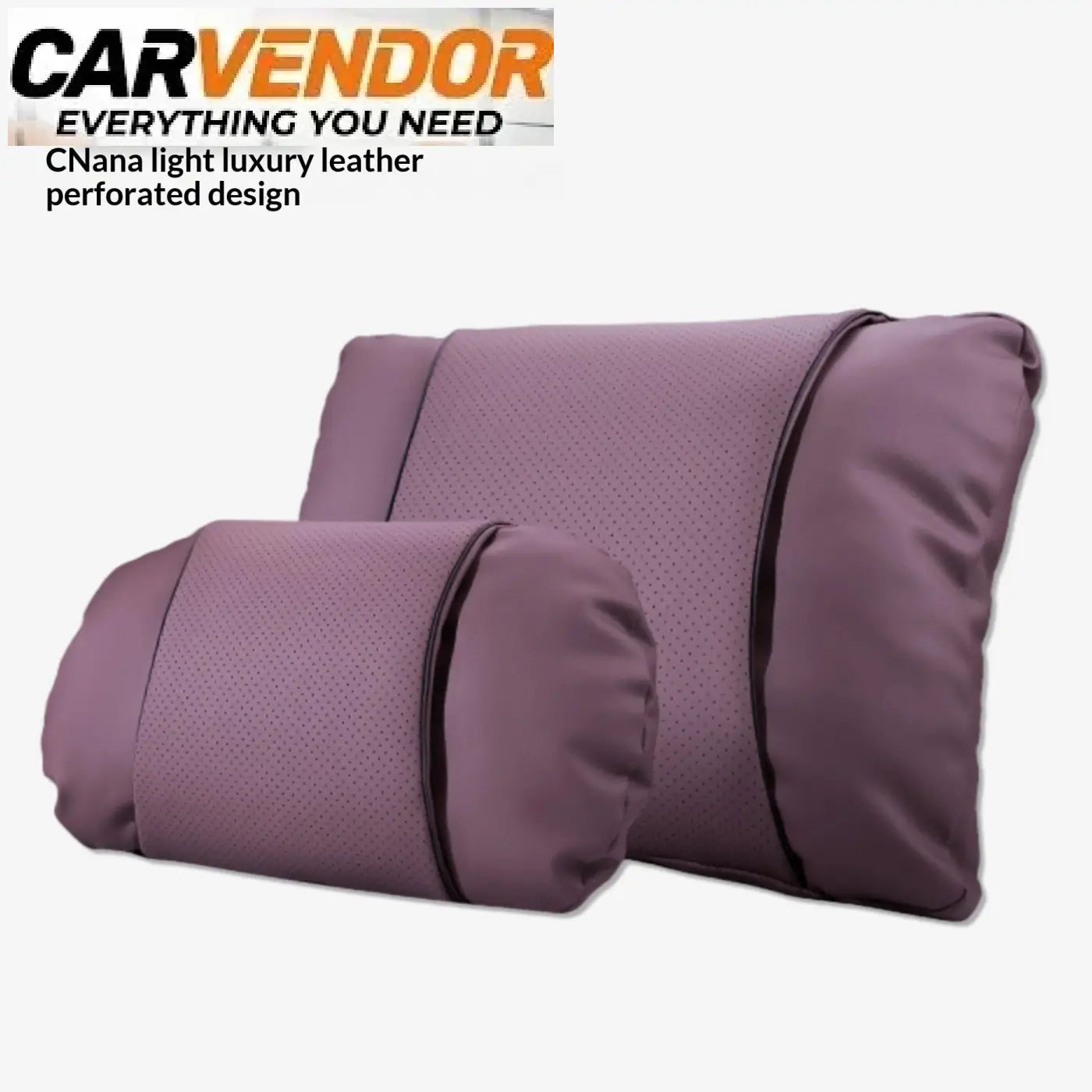 Premium nappa-nahkainen ergonomiapaketti sisältäen sumuisen violetit cnana nahkaiset auton niskatyynyt perforoidulla designilla