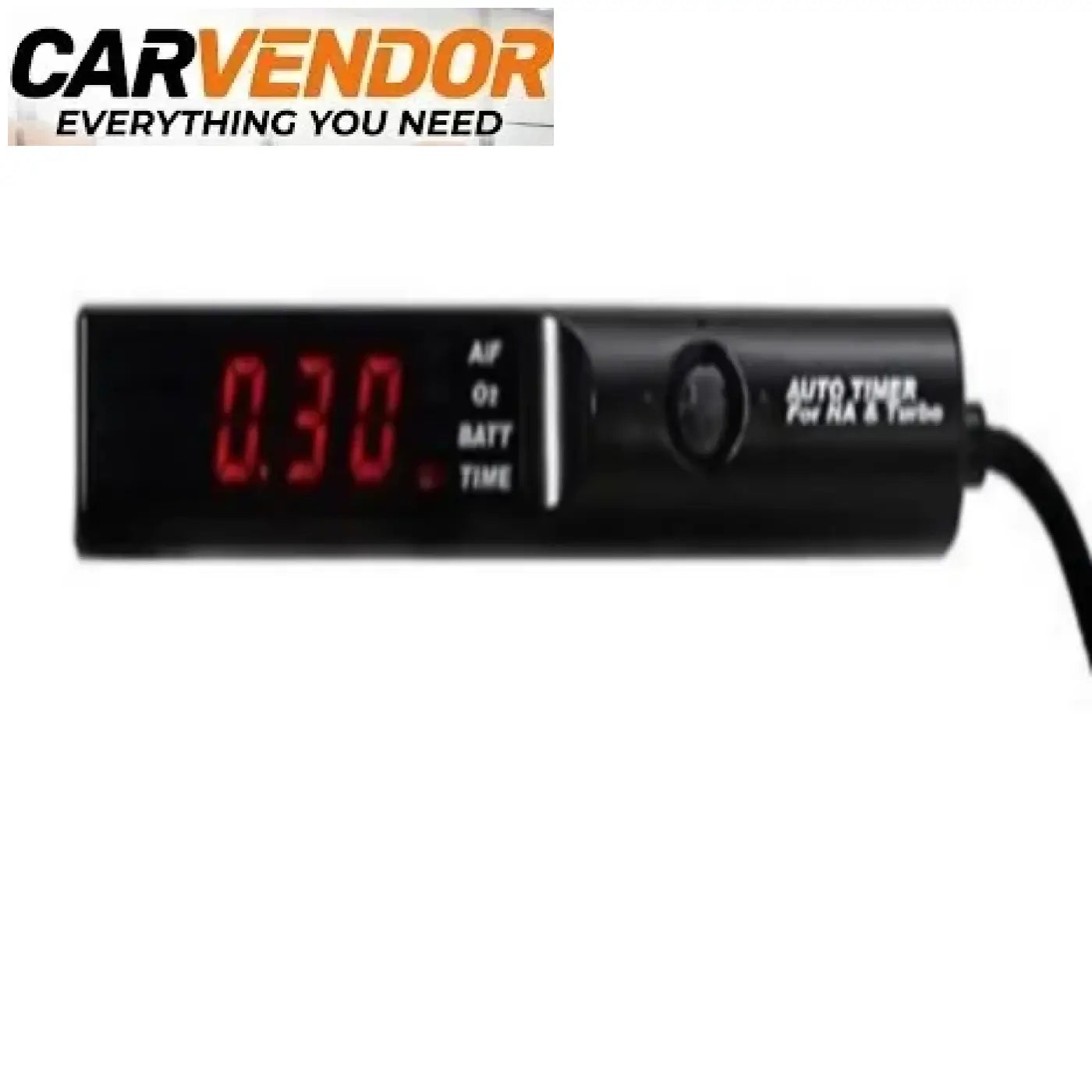 Musta universaali turbo timer jälkikäyttöajastin volttimittarilla punaisella led-näytöllä 0.30