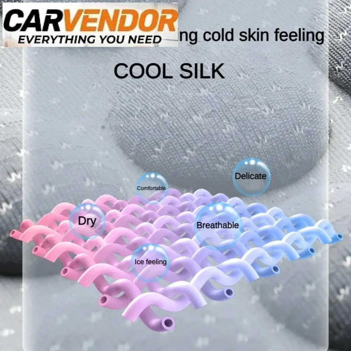 Viilentävä ice silk auton istuinsuoja hengittävä ja mukava silkkikangas pinkin ja violetin sävyissä